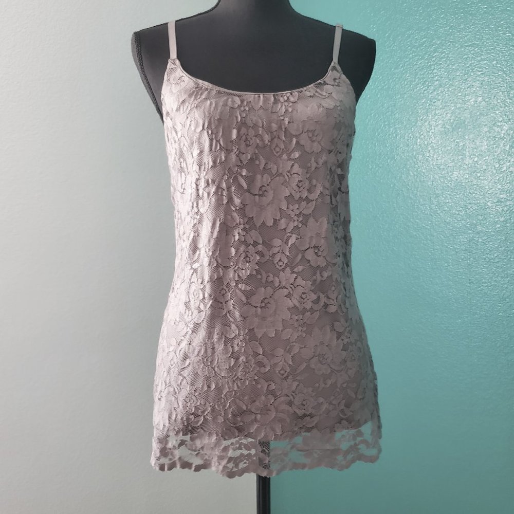 Bobeau Grey Lace Cami